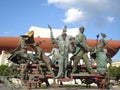 Ã¢â¬ÅCaragealianaÃ¢â¬Â statuary group in front of National Theater in Bucharest Royalty Free Stock Photo